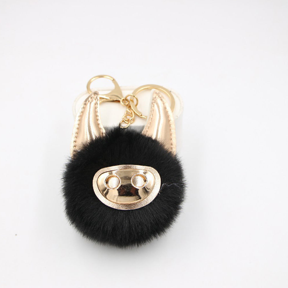 Wholesale Shiny Cute Pig Plush Ball Bag Accessories Pendant